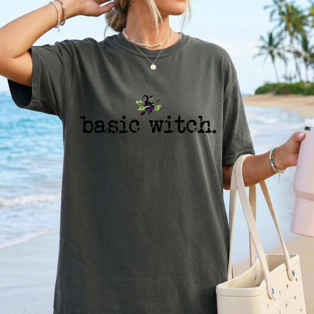 Basic Witch – Short Sleeve Tee | Funny Witchy Halloween Shirt for Women