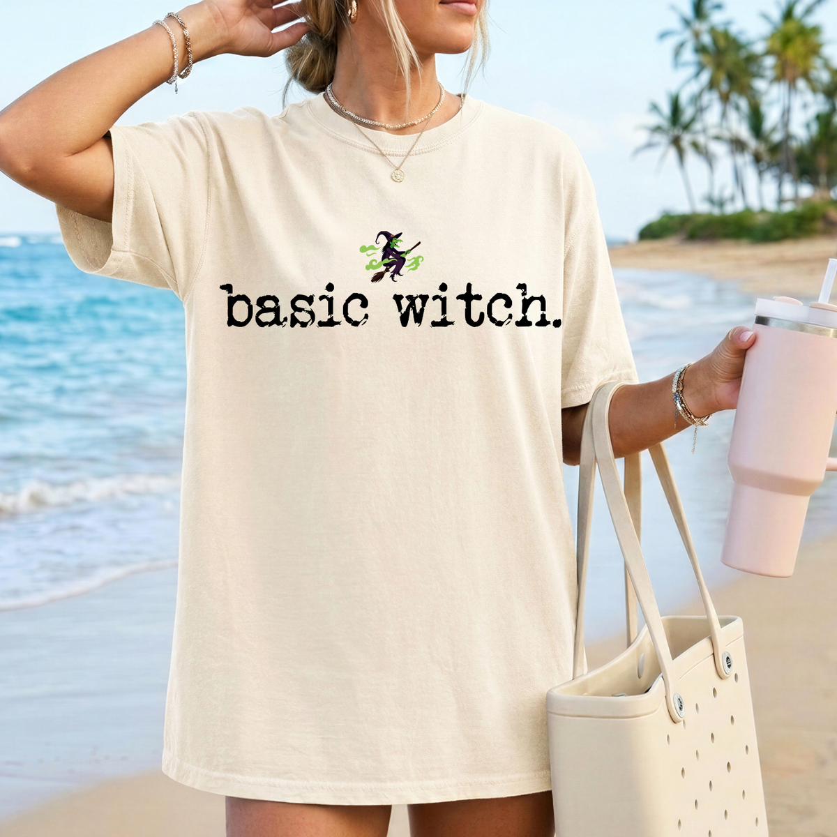Basic Witch – Short Sleeve Tee | Funny Witchy Halloween Shirt for Women