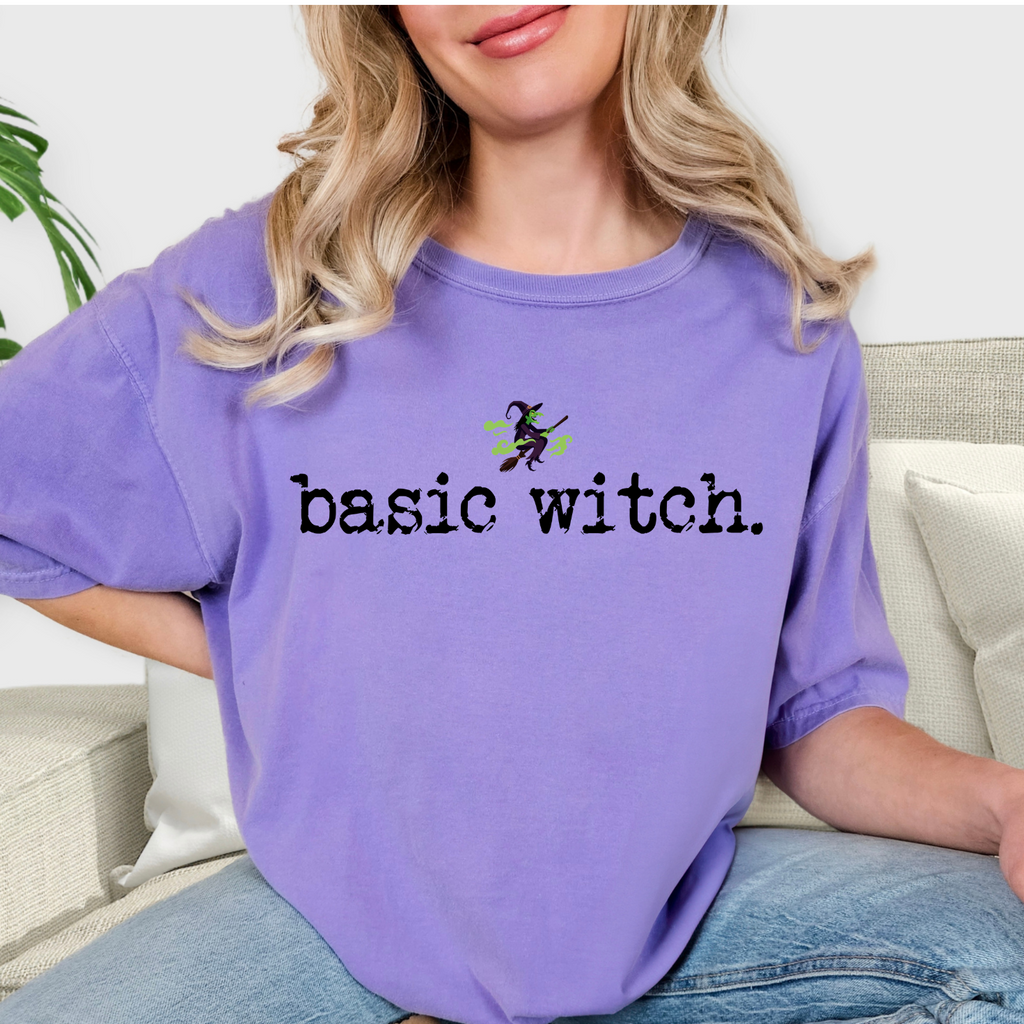 Basic Witch – Short Sleeve Tee | Funny Witchy Halloween Shirt for Women