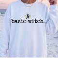 Basic Witch Halloween Sweatshirt – Funny Witchy Crewneck for Women