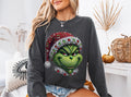 Mean Green Monster faux rhinestones and sequins long sleeve Comfort Colors t-shirt