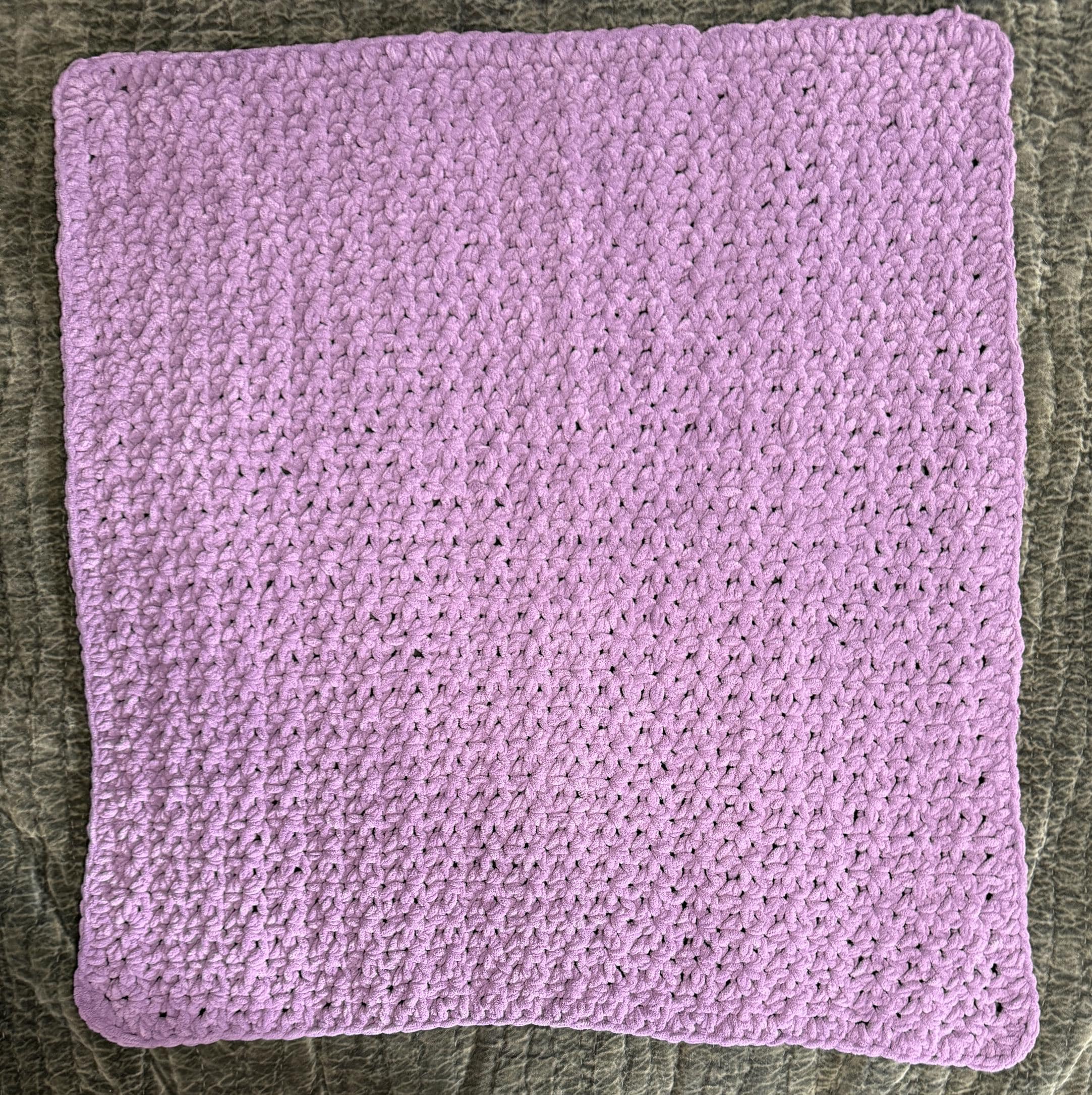 Crocheted Chenille Baby Blanket: Shadow Purple Stroller Blanket