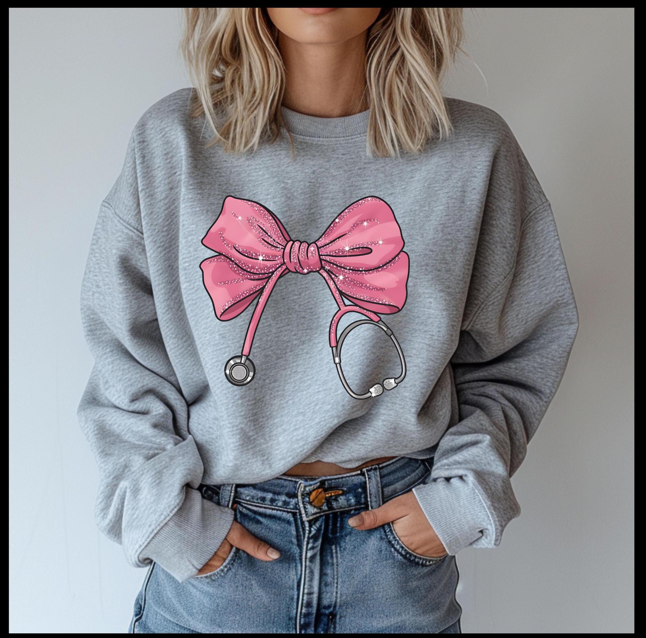 Nurse Pink Coquette Bow sweatshirt