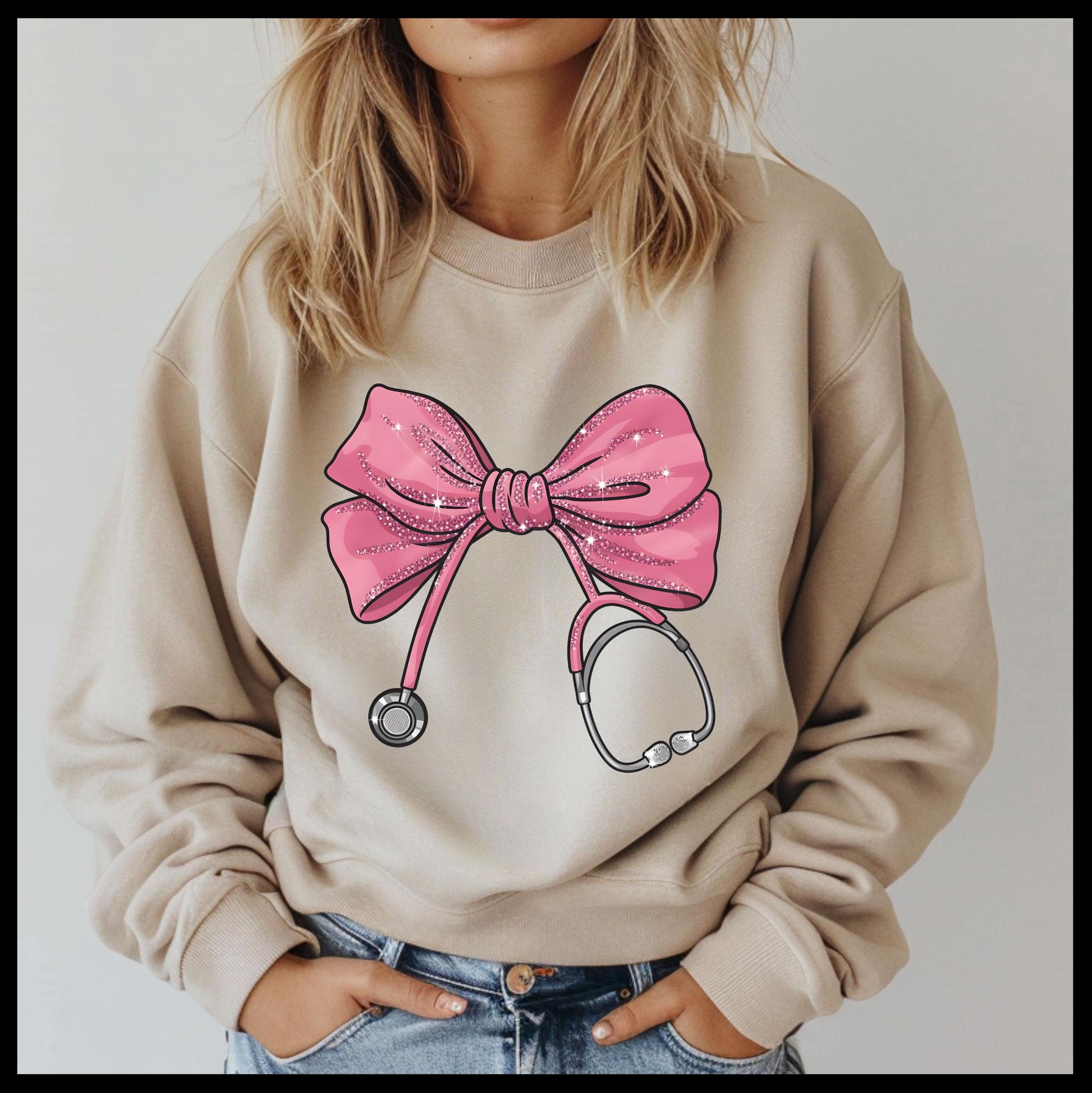 Nurse Pink Coquette Bow sweatshirt