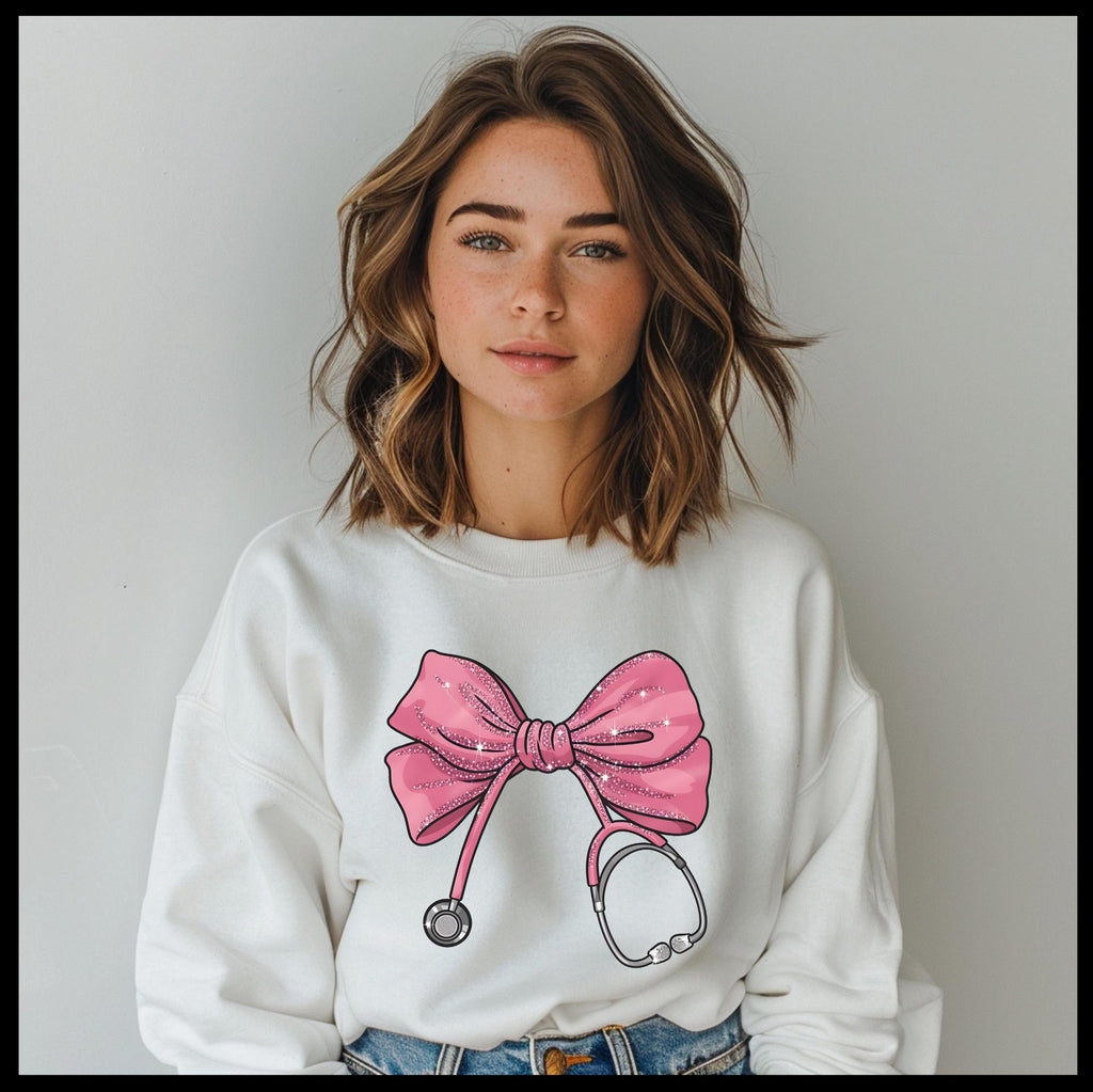 Nurse Pink Coquette Bow sweatshirt