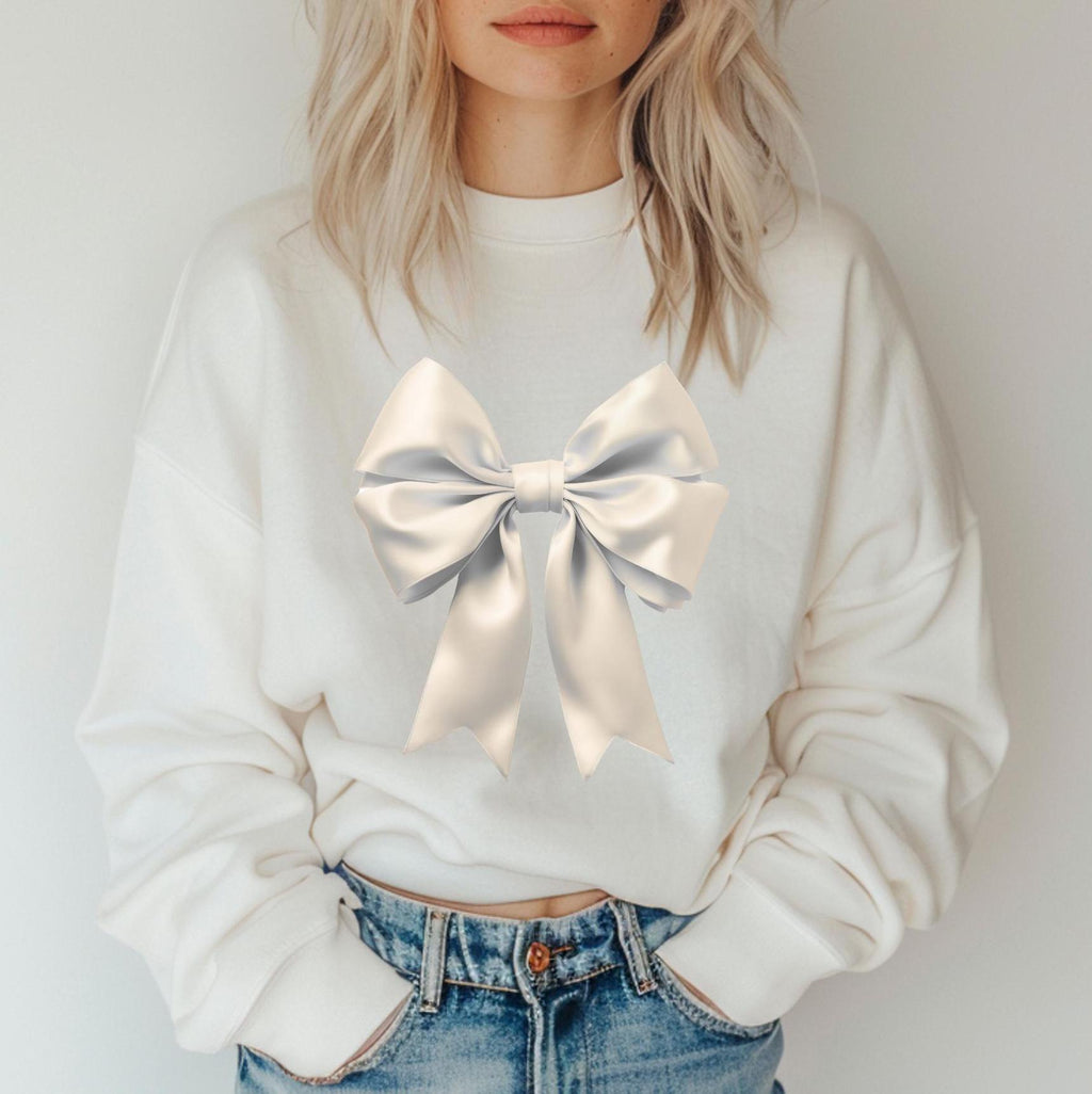 Fun Ivory Coquette Bow Sweatshirt