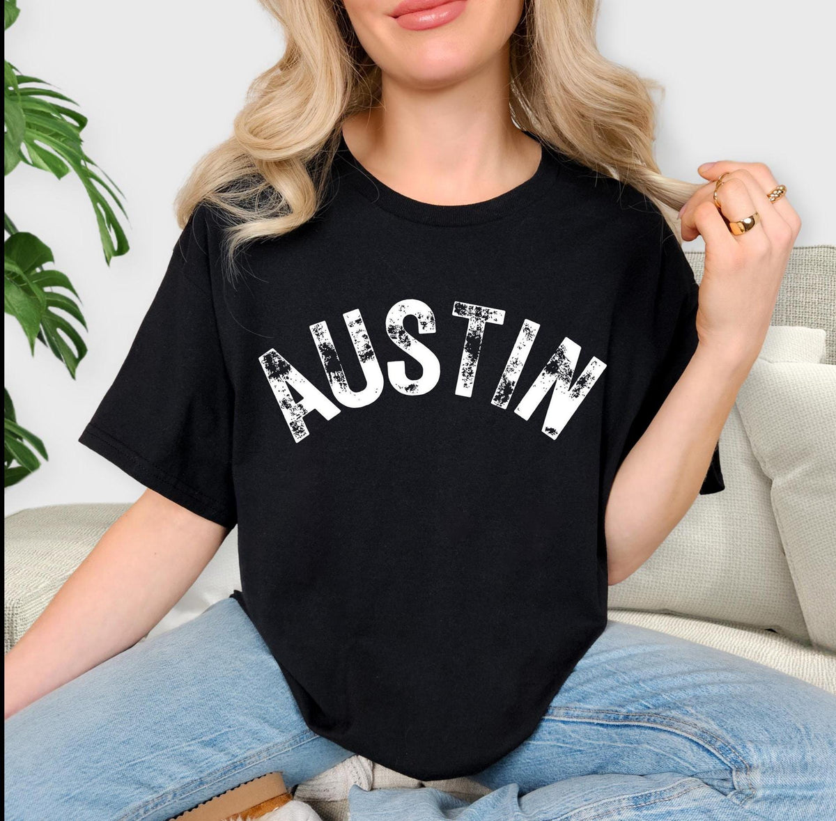 Austin distressed short sleeve retro vintage Comfort Colors t-shirt