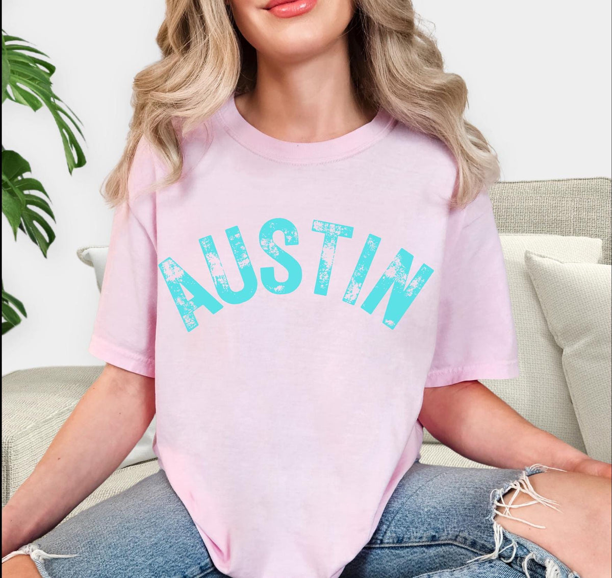 Austin distressed retro vintage Comfort Colors short sleeve t-shirt