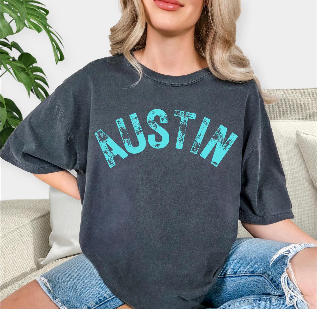 Austin distressed retro vintage Comfort Colors short sleeve t-shirt
