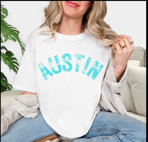 Austin distressed retro vintage Comfort Colors short sleeve t-shirt