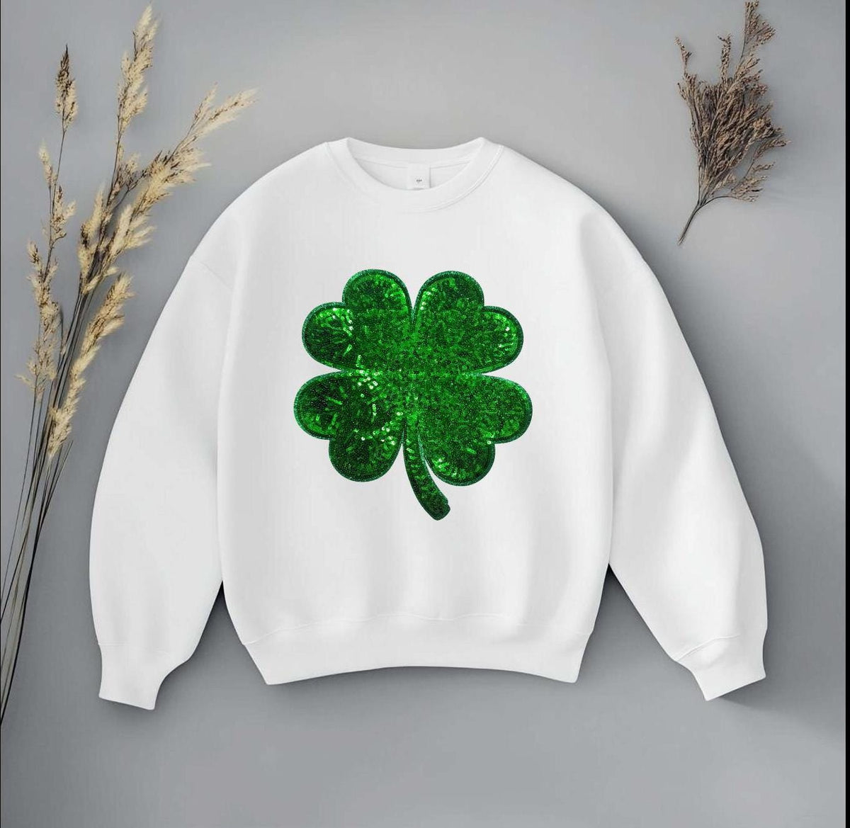 Shamrock Sequin Sweatshirt: St Patrick's Day Irish Clothing