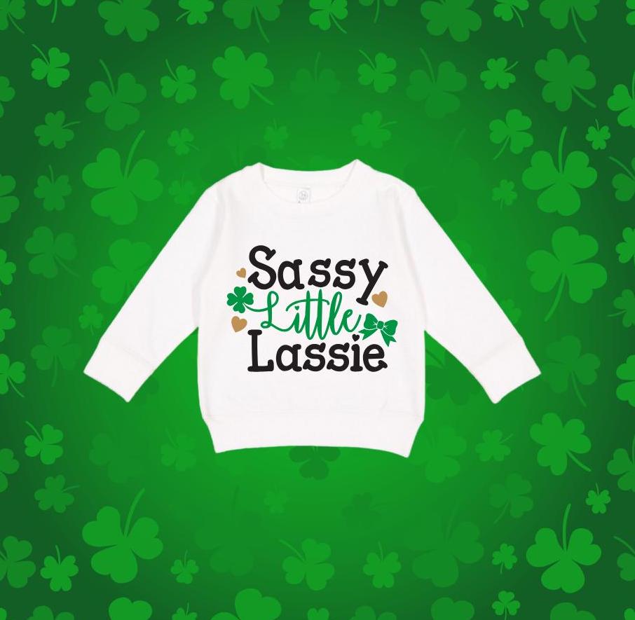 St Patricks Day Sassy Little Lassie Toddler sweatshirt