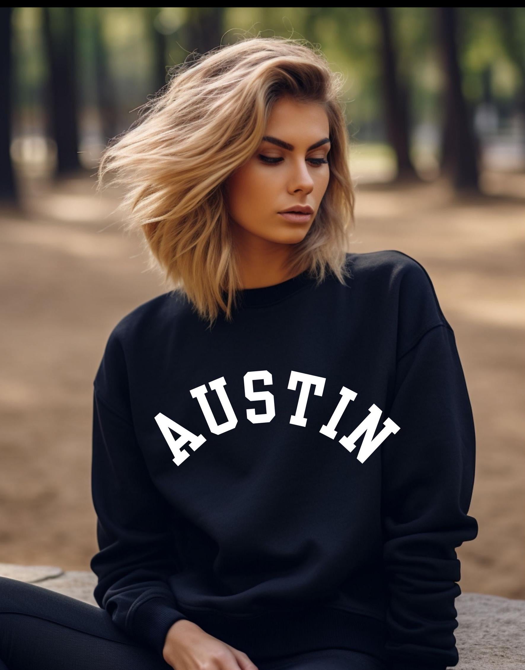 Austin sweatshirt, Gildan Softstyle, Bachelorette Party, celebrate, fun,