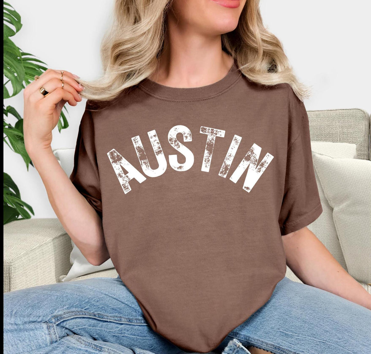 Austin distressed short sleeve retro vintage Comfort Colors t-shirt
