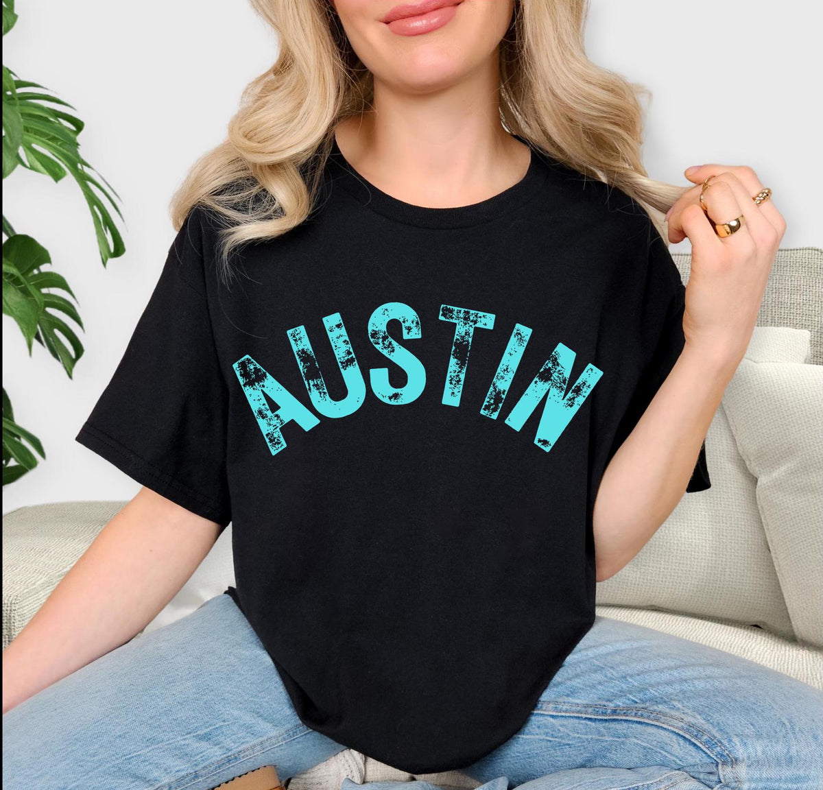 Austin distressed retro vintage Comfort Colors short sleeve t-shirt