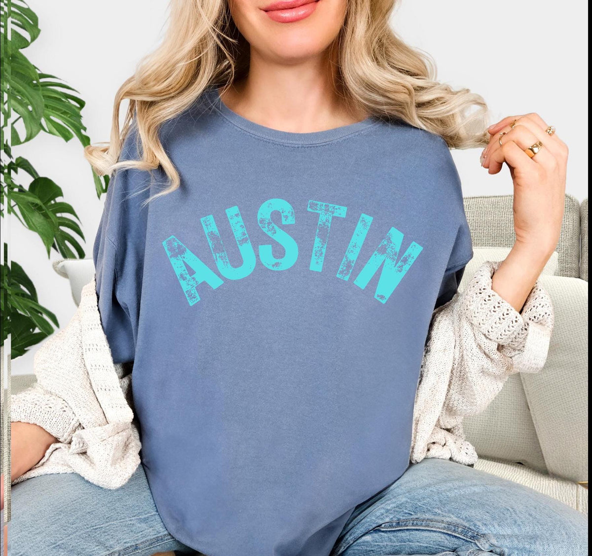 Austin distressed retro vintage Comfort Colors short sleeve t-shirt