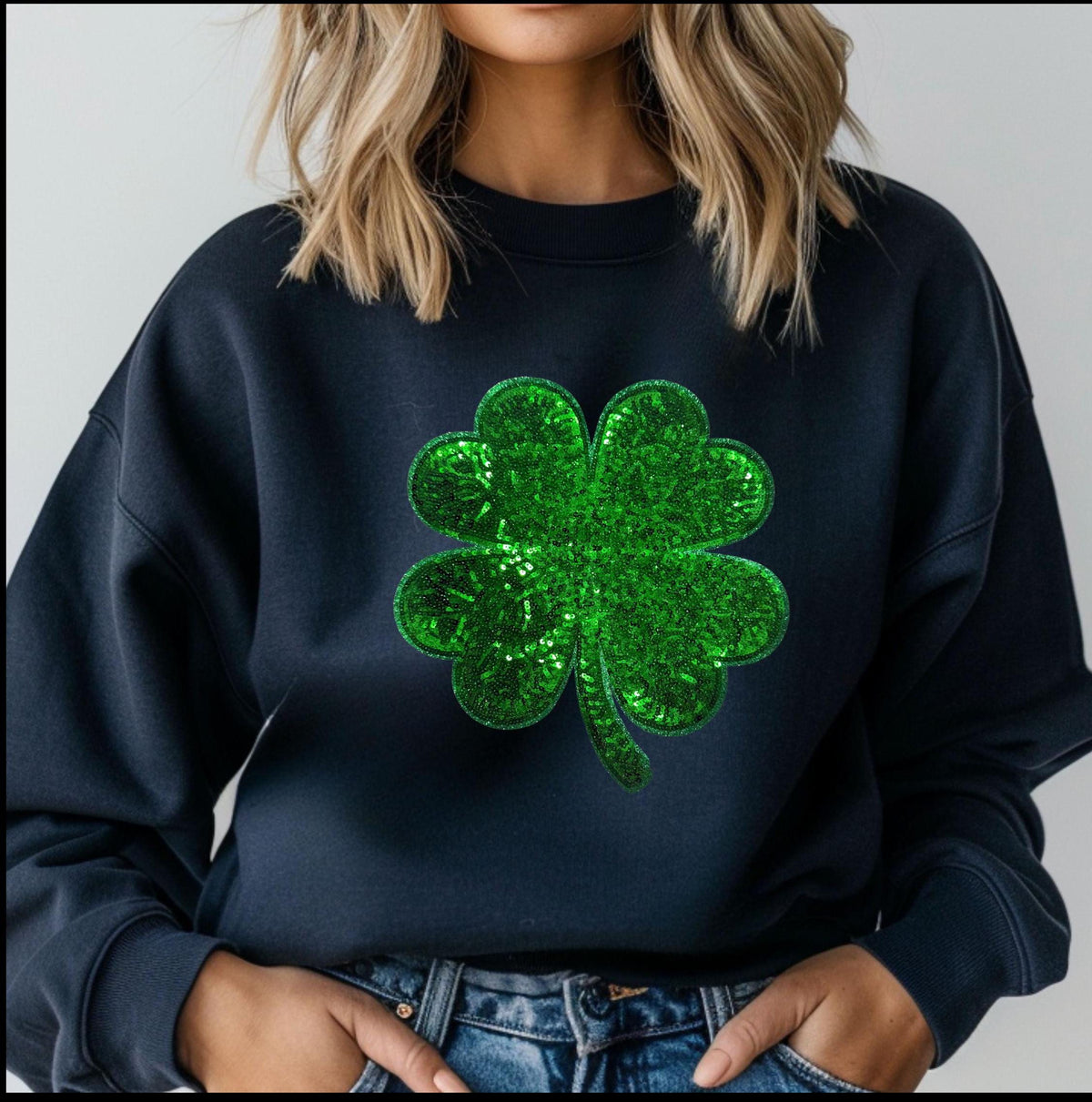 Shamrock Sequin Sweatshirt: St Patrick's Day Irish Clothing