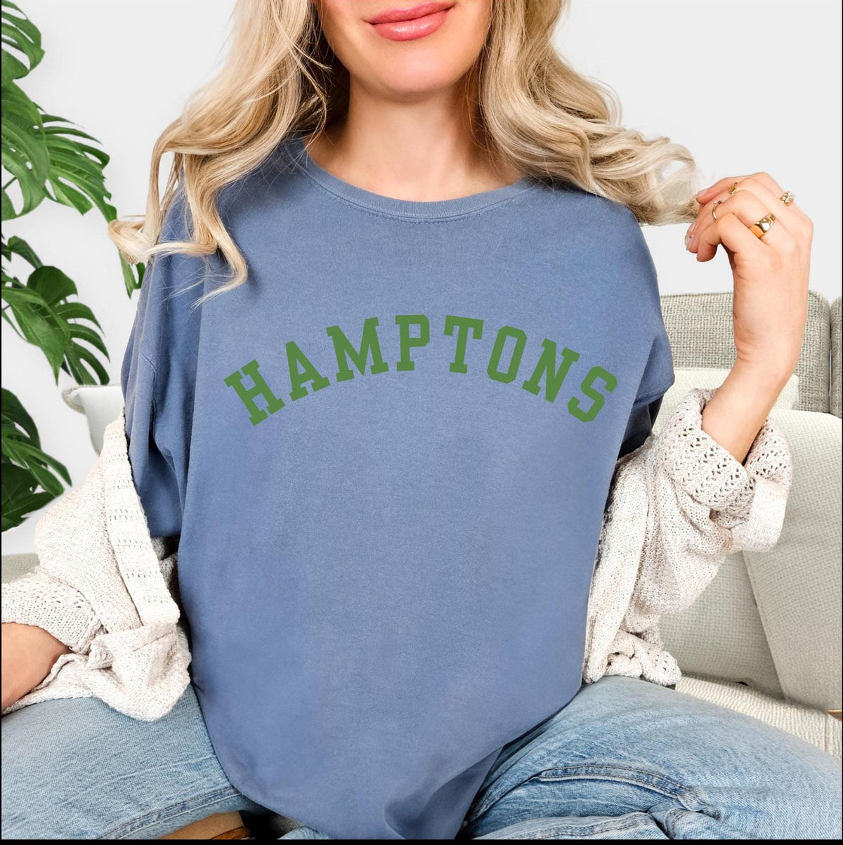 Hamptons Graphic Tee: Coastal Summer Cotton Shirt