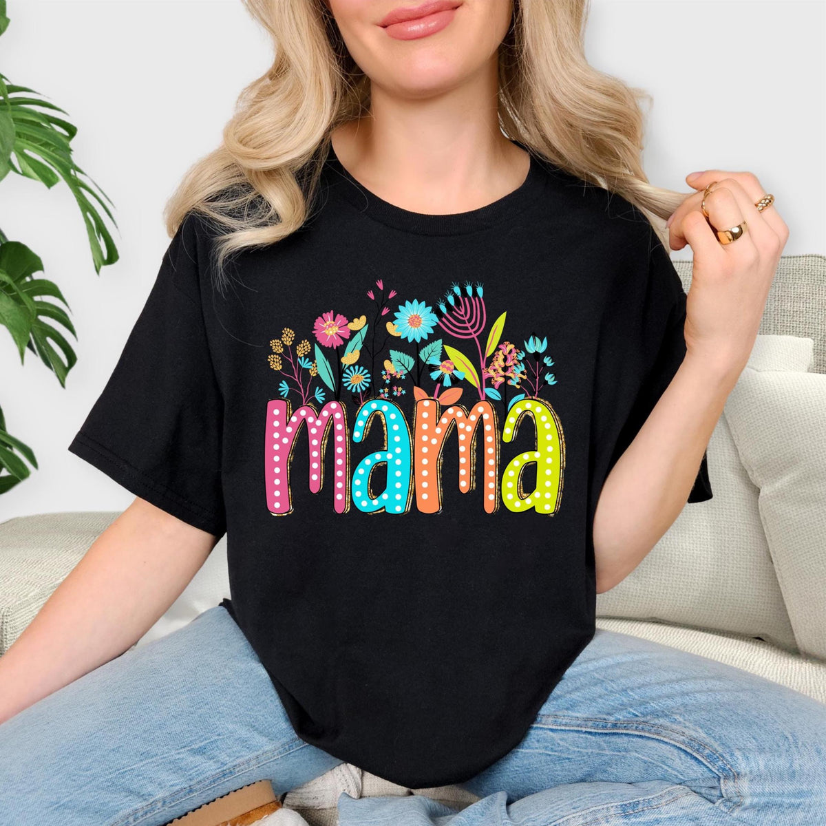 Floral Mama T-Shirt: Comfort Colors Soft Cotton Tee
