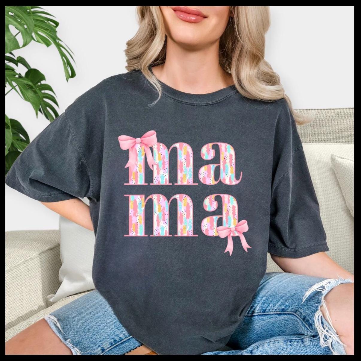 Comfort Colors Mama T-Shirt: Garment-Dyed Cotton, DTF Print
