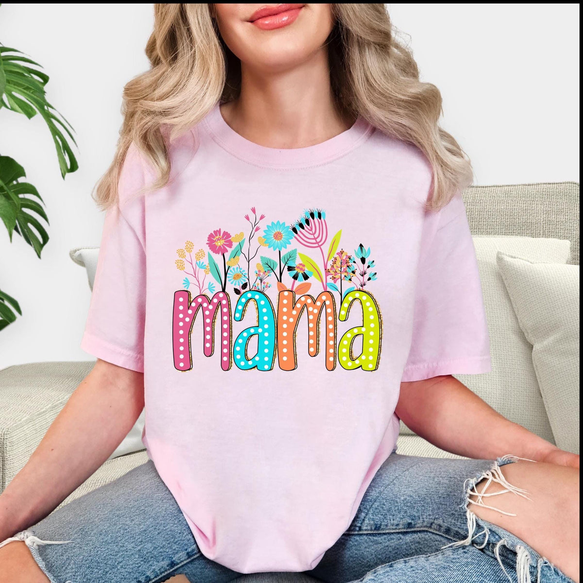 Floral Mama T-Shirt: Comfort Colors Soft Cotton Tee