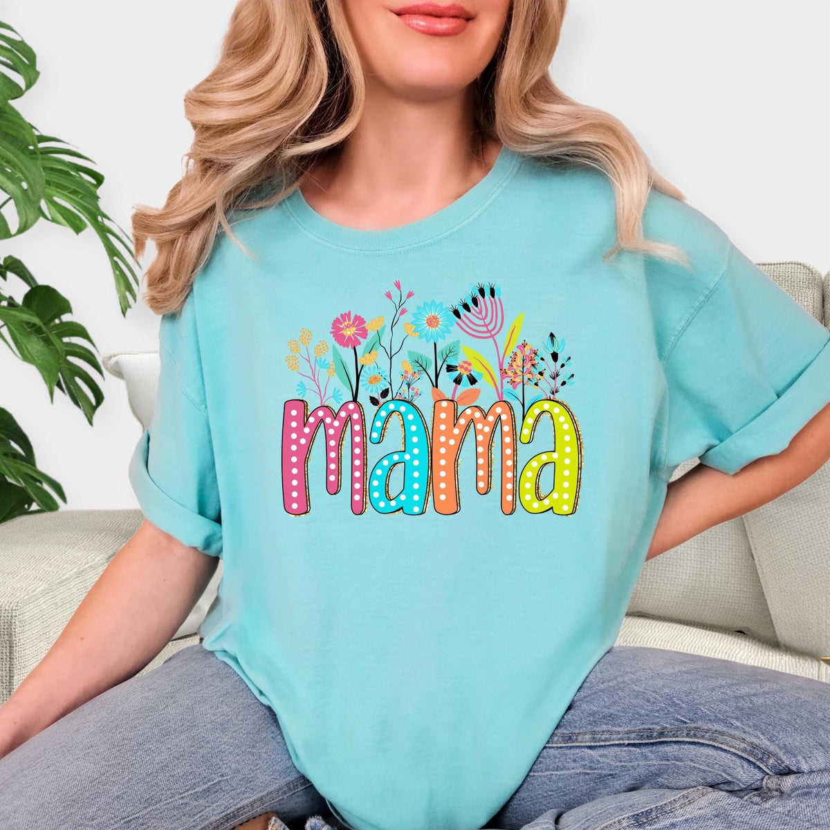 Floral Mama T-Shirt: Comfort Colors Soft Cotton Tee