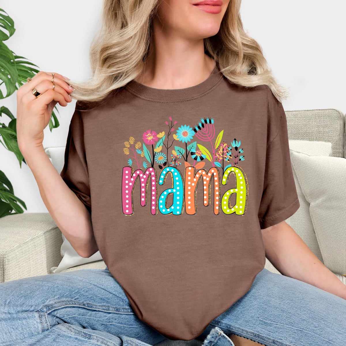 Floral Mama T-Shirt: Comfort Colors Soft Cotton Tee