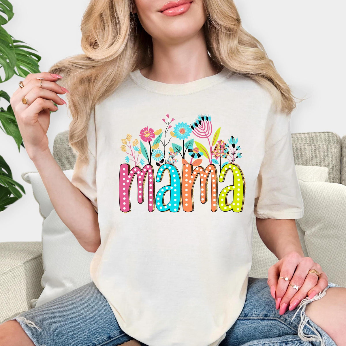 Floral Mama T-Shirt: Comfort Colors Soft Cotton Tee