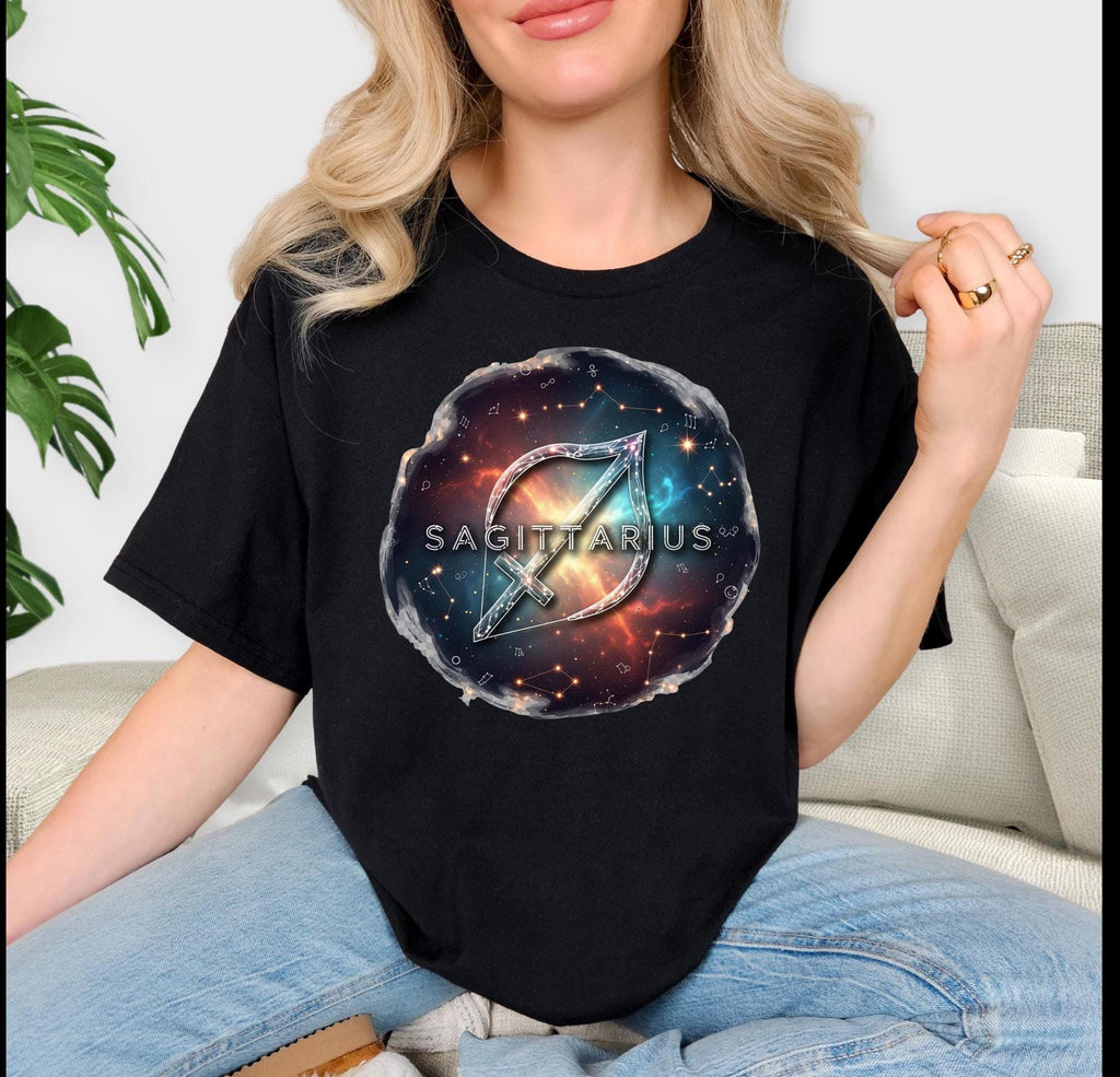 Mystical Zodiac Cotton T-Shirt: Celestial Astrology Tee