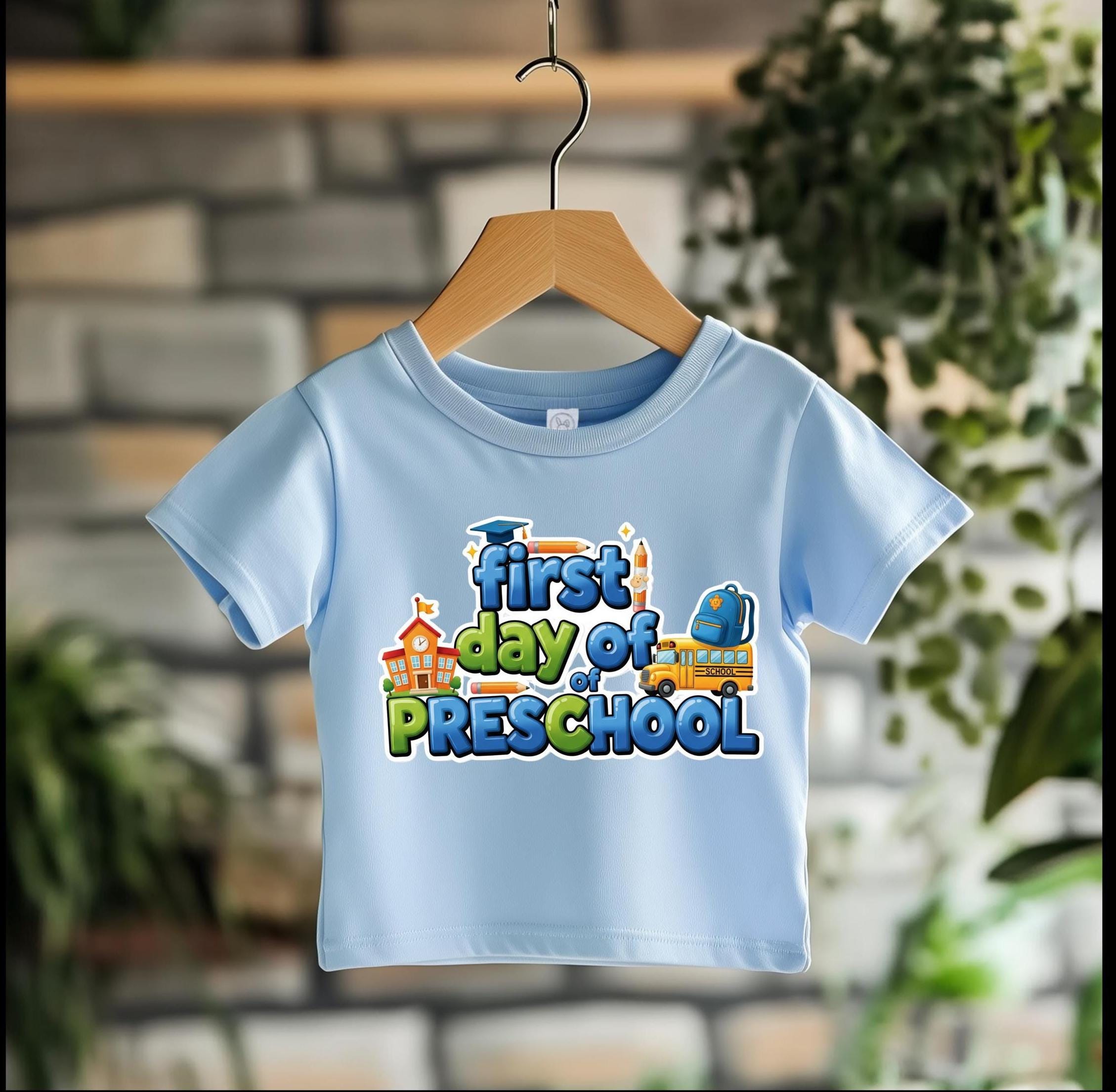 Toddler First Day of Preschool T-Shirt: Rabbit Skins Cotton Tee