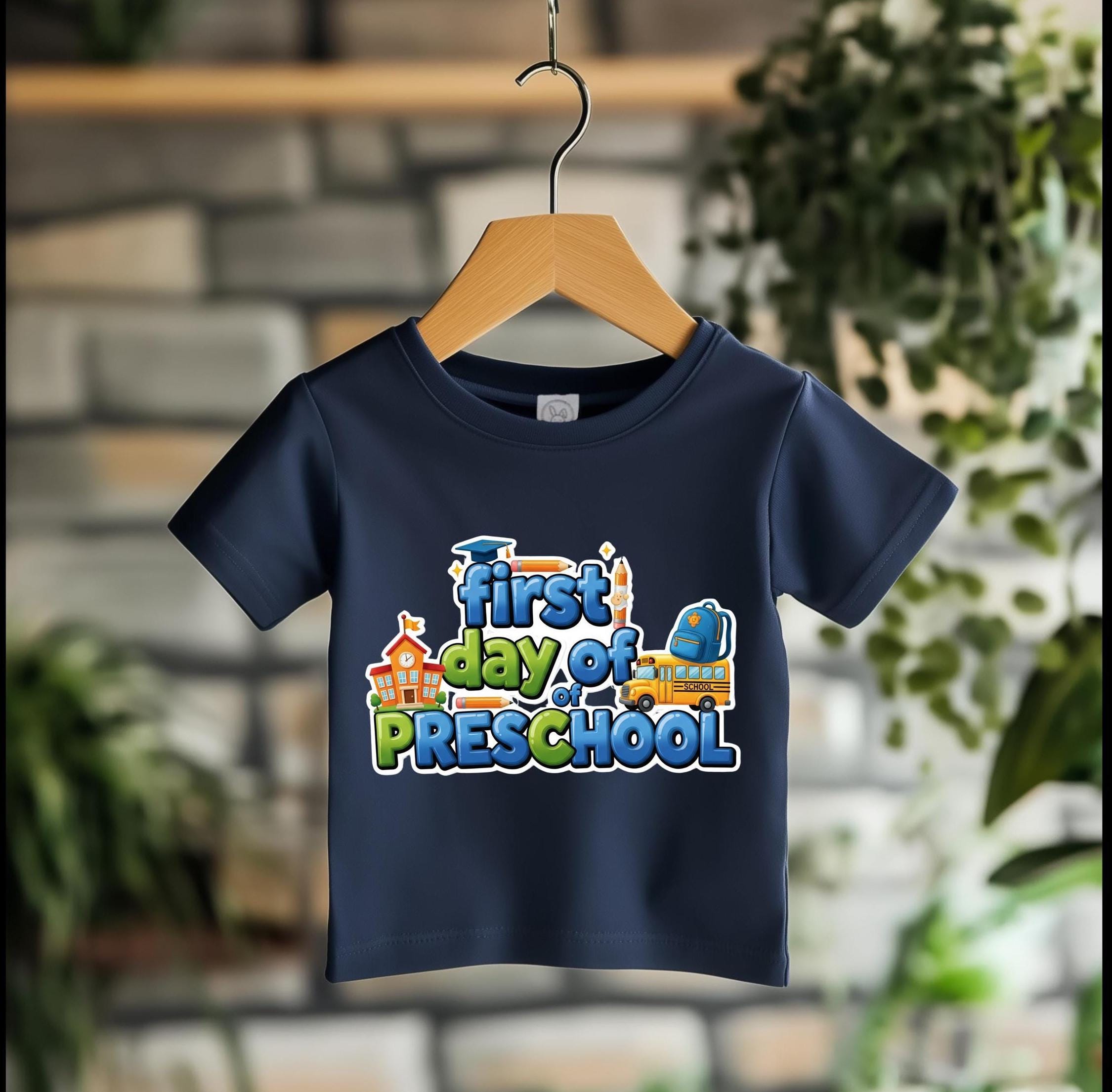 Toddler First Day of Preschool T-Shirt: Rabbit Skins Cotton Tee