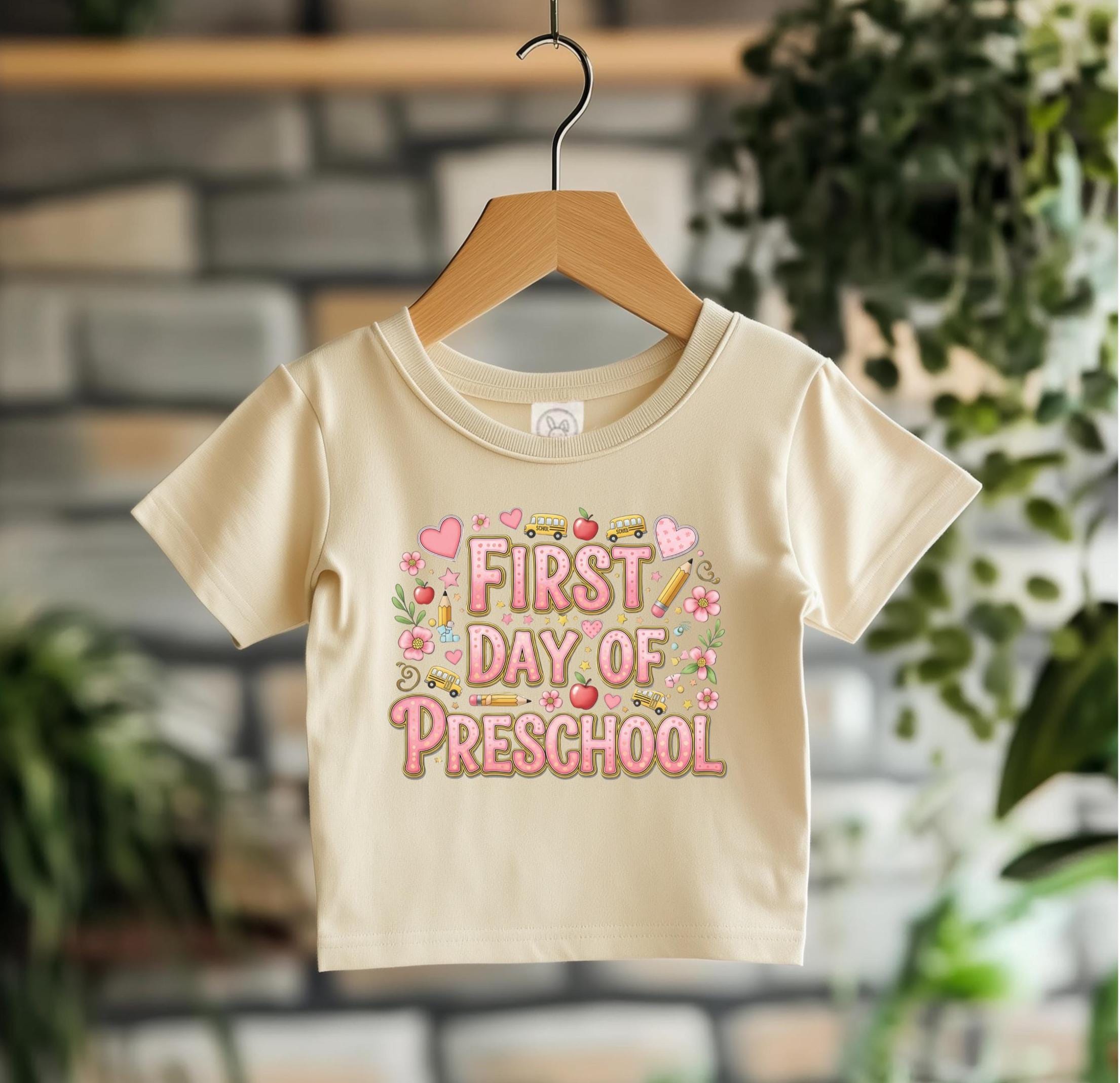 Toddler First Day of Preschool T-Shirt: Rabbit Skins Cotton Tee