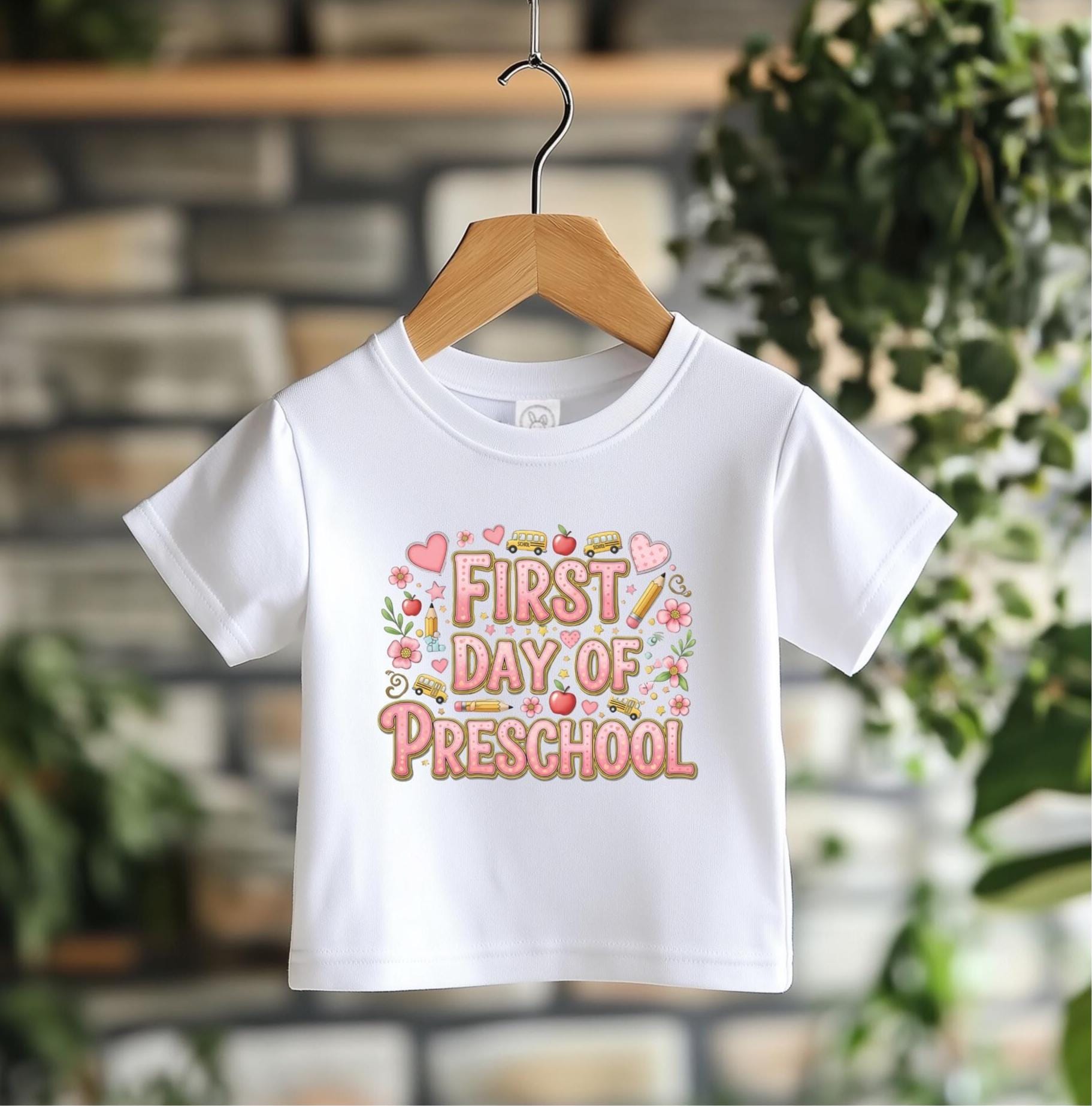 Toddler First Day of Preschool T-Shirt: Rabbit Skins Cotton Tee