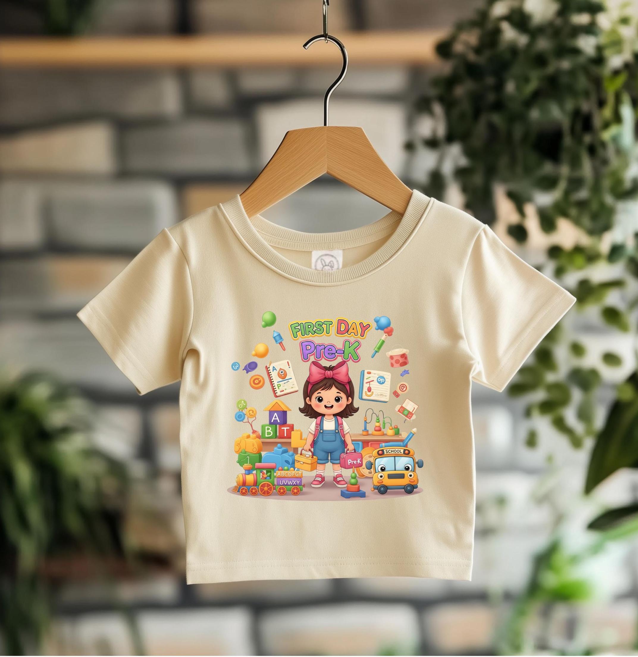 Toddler First Day of Pre-K T-Shirt, Soft Cotton Jersey, School Shirt