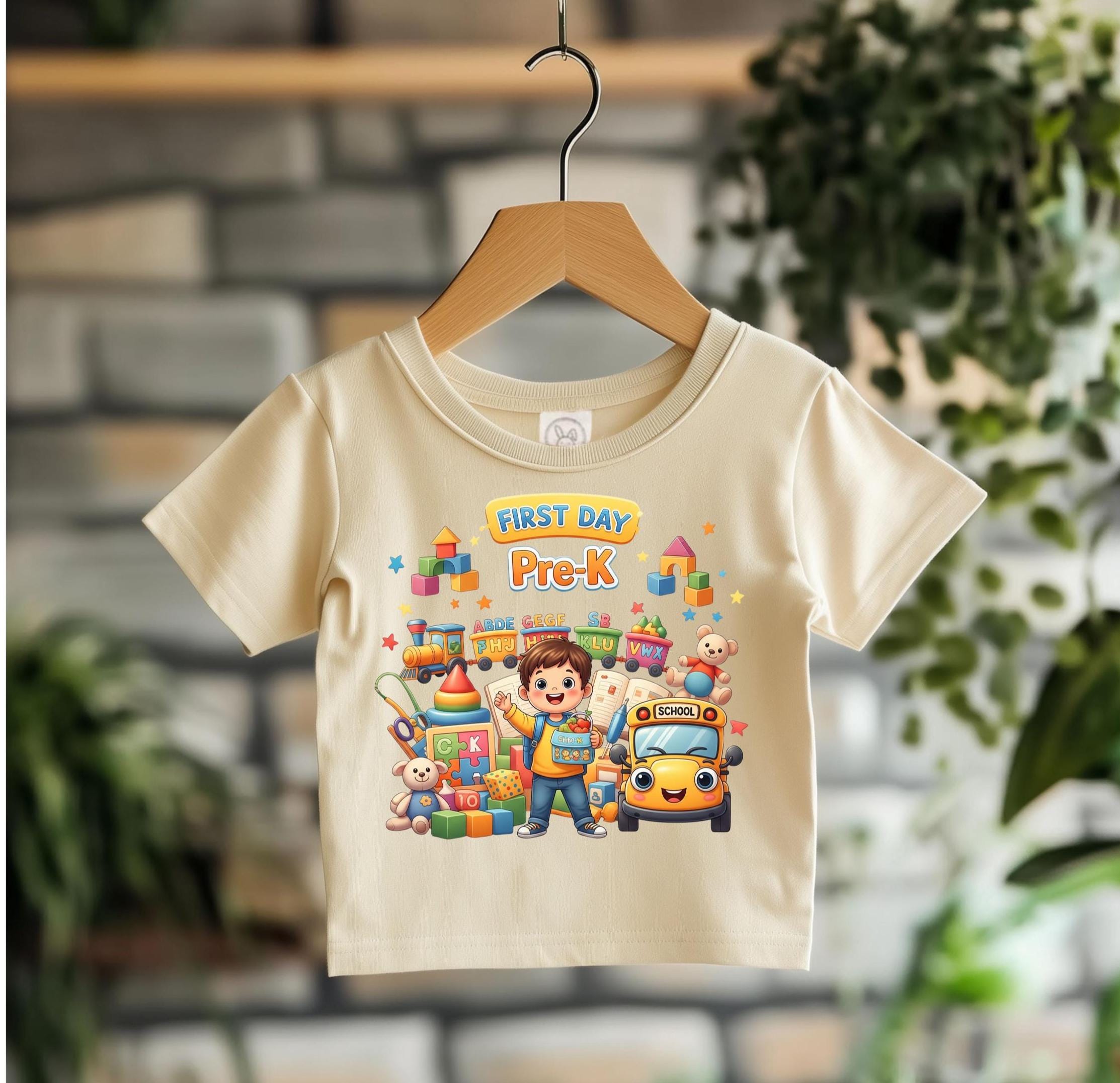Toddler First Day of Pre-K T-Shirt: Rabbit Skins Cotton Tee