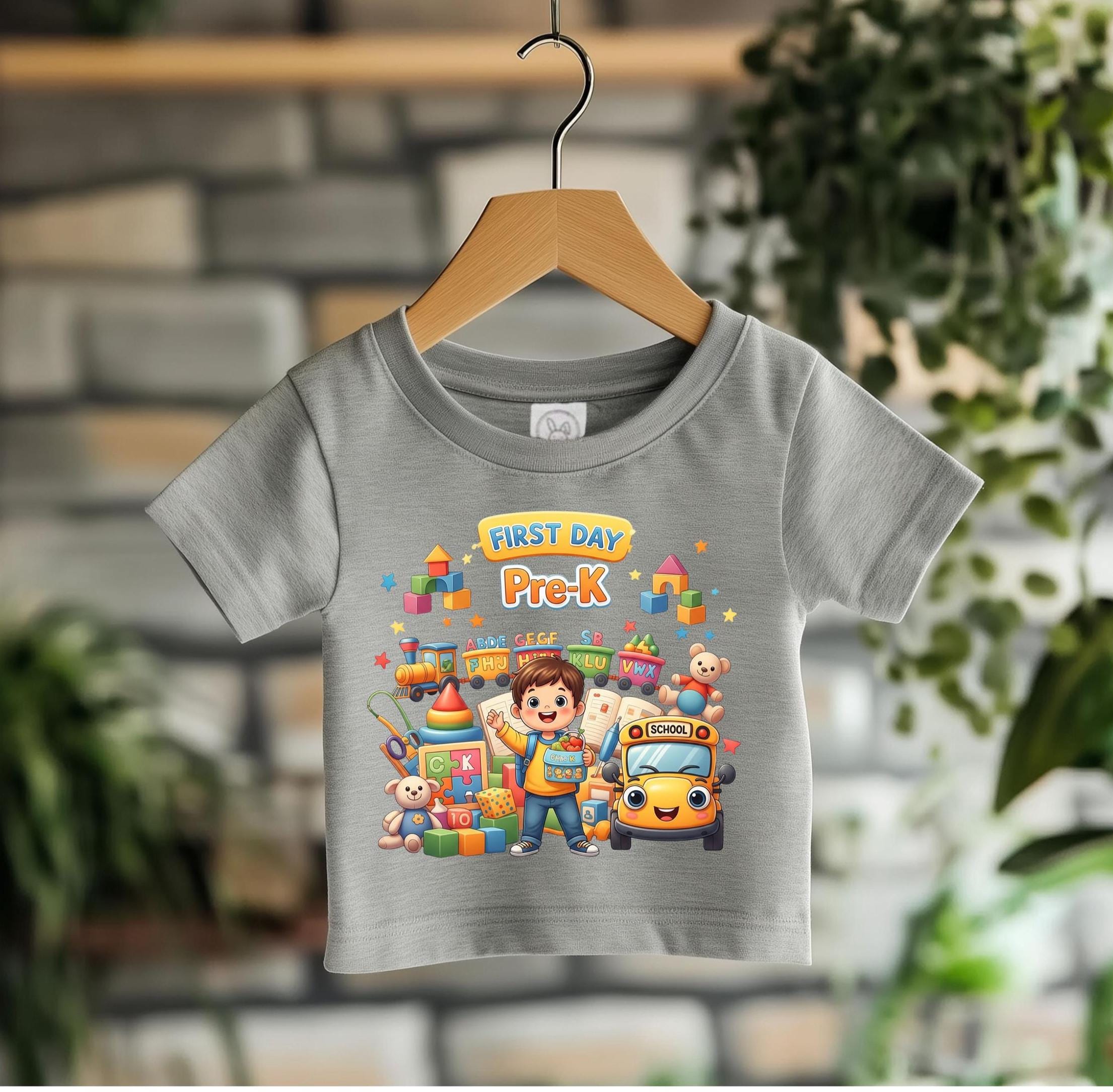 Toddler First Day of Pre-K T-Shirt: Rabbit Skins Cotton Tee