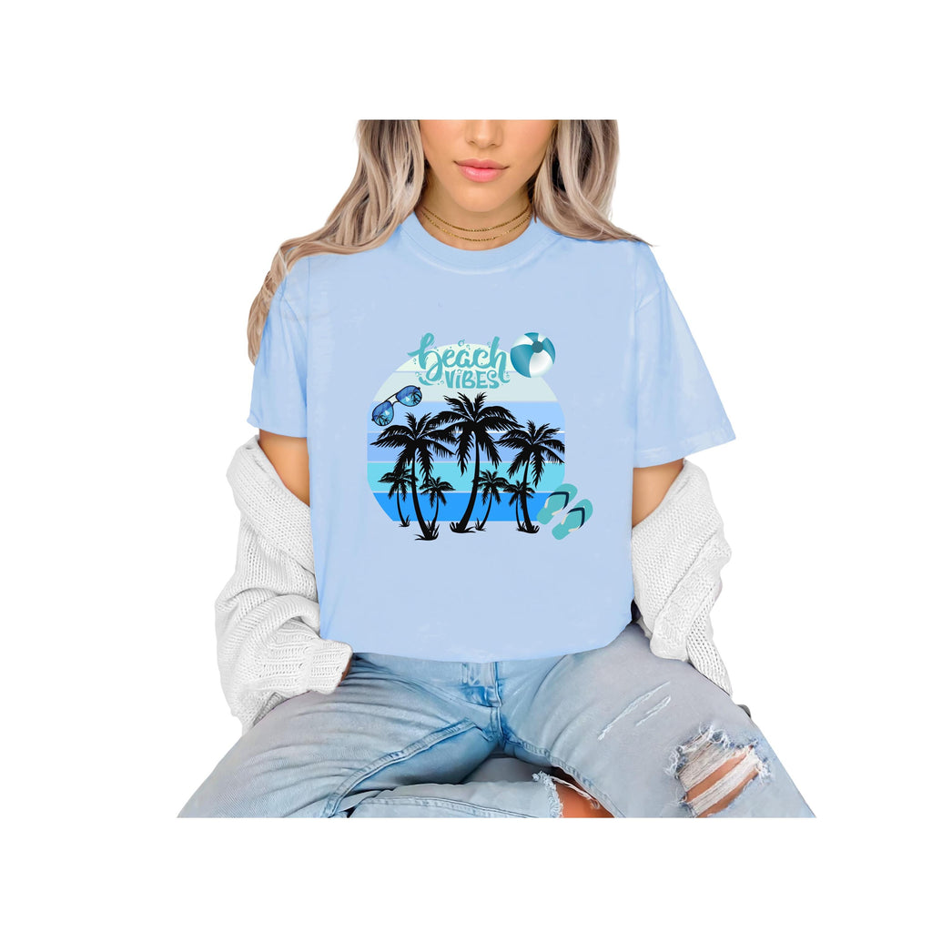 Beach Vibes Comfort Colors T-Shirt: Summer Short Sleeve Tee