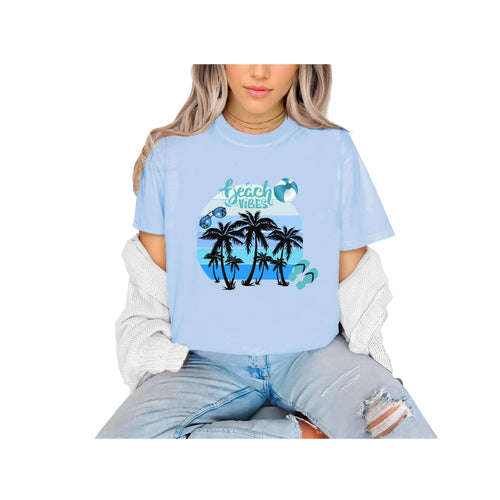 Beach Vibes Comfort Colors T-Shirt: Summer Short Sleeve Tee