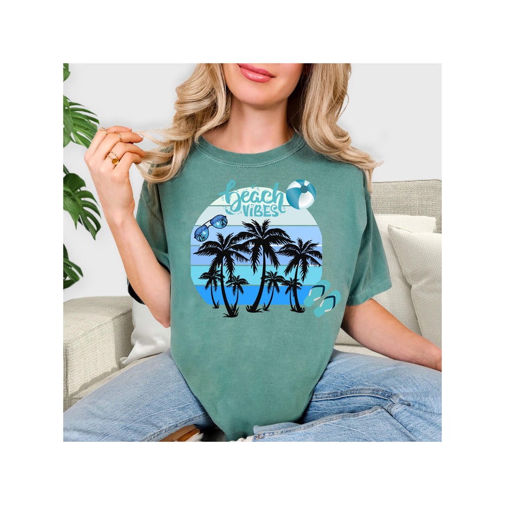 Beach Vibes Comfort Colors T-Shirt: Summer Short Sleeve Tee