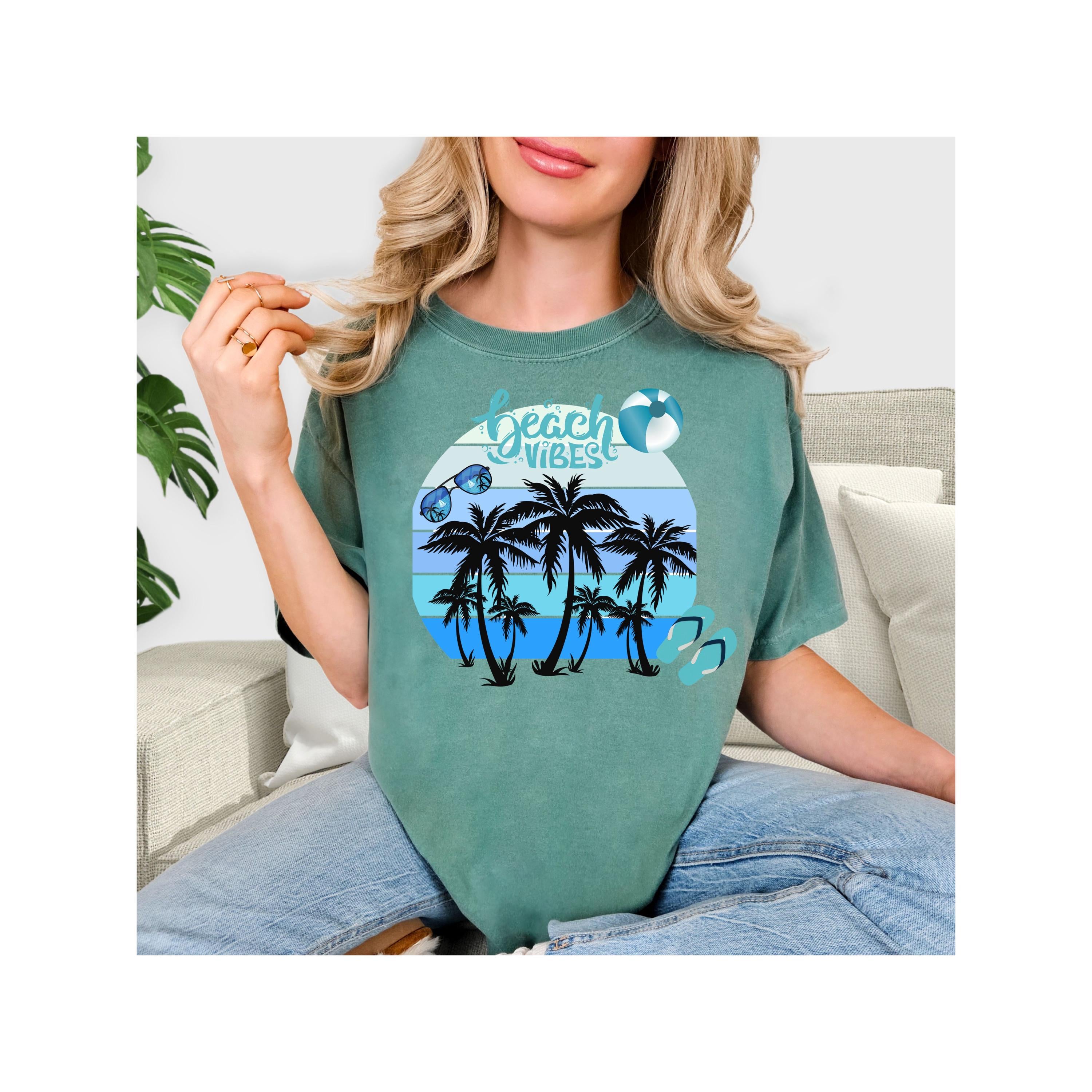 Beach Vibes Comfort Colors T-Shirt: Summer Short Sleeve Tee