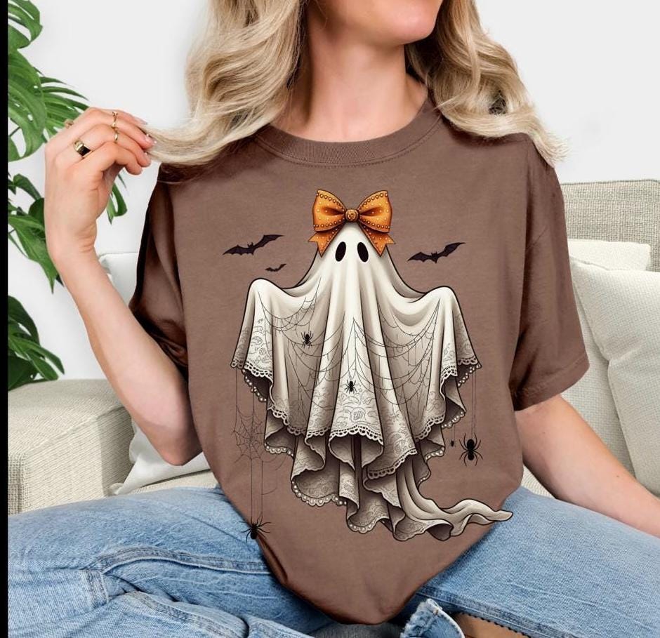 Spooky Ghost Halloween Comfort Colors Tshirt