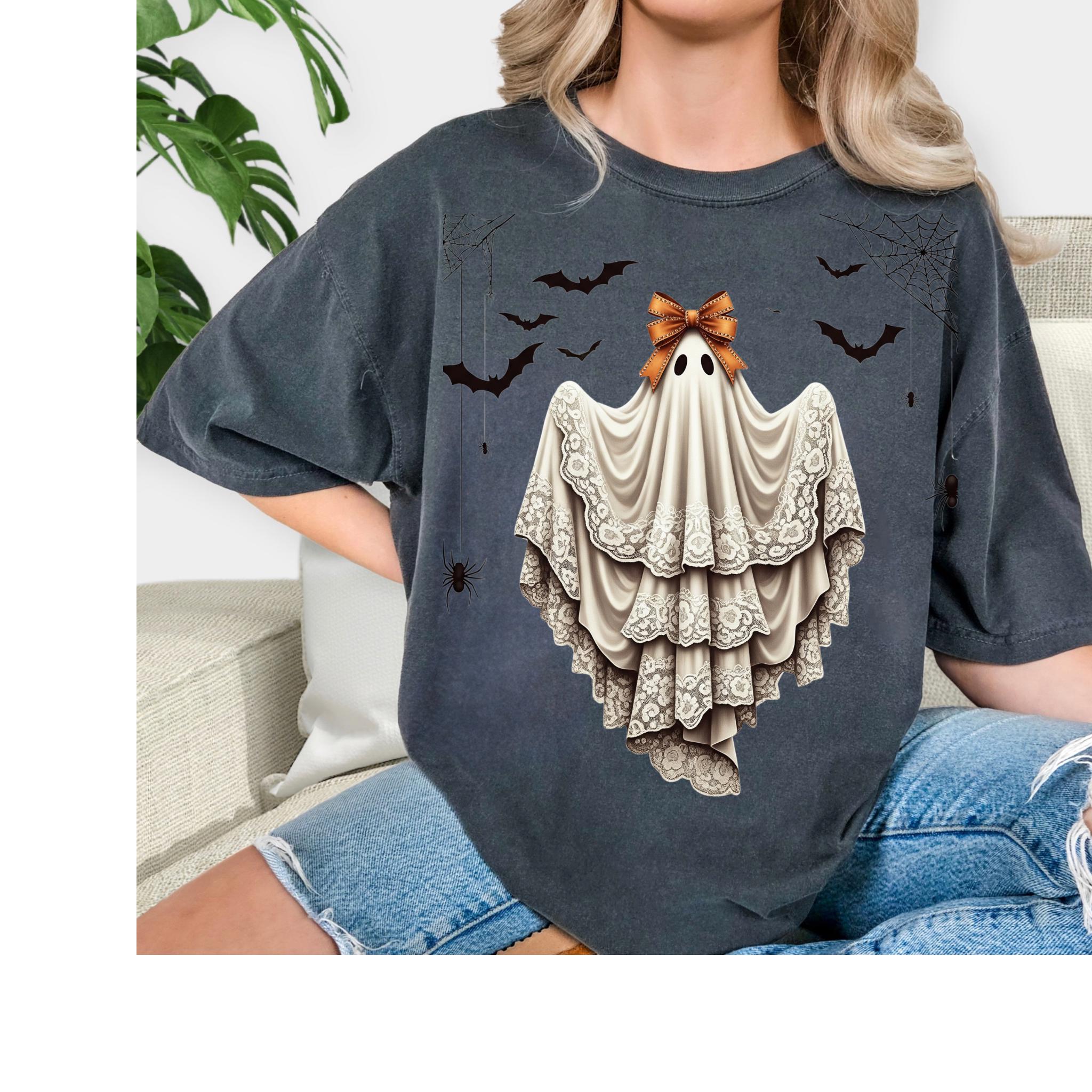 Lacey Ghost Tshirt, Halloween, Fall, Spooky Season, Fun Gift