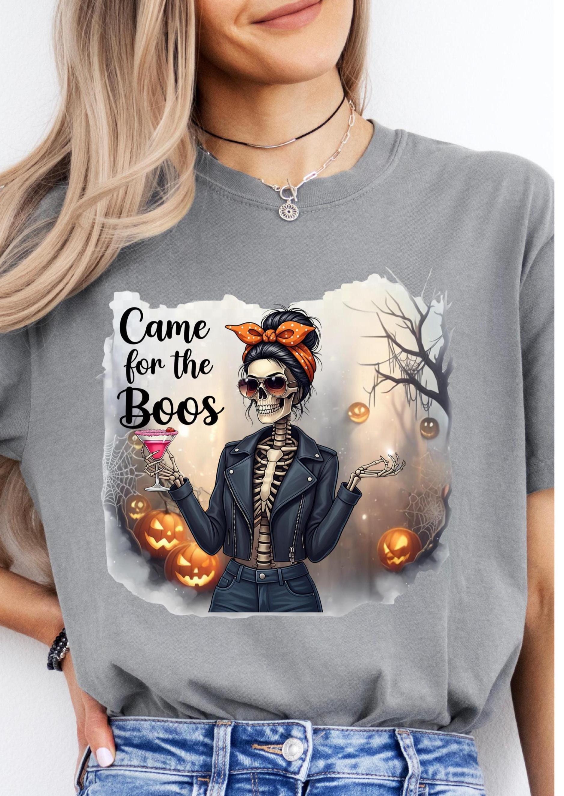 Halloween Skeleton Cocktail Comfort Colors T-Shirt: Spooky Sips