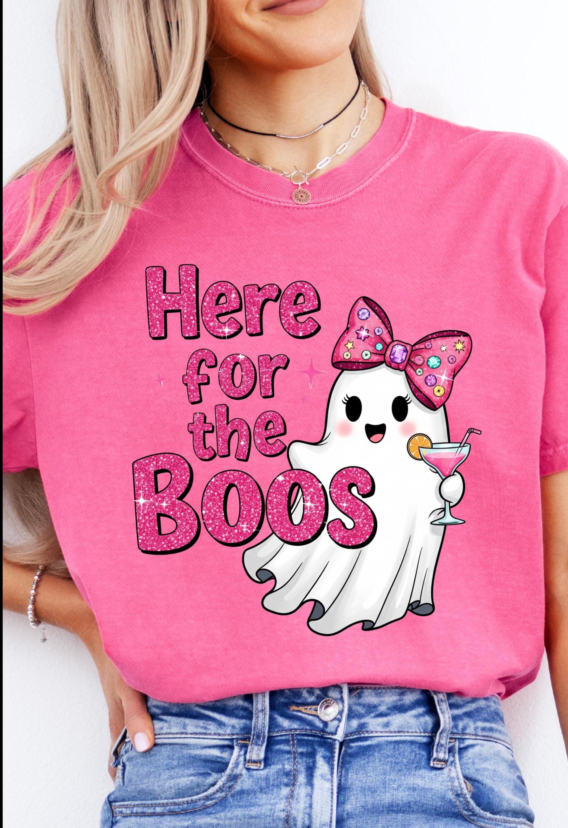 Cutesy Halloween Ghost T-Shirt: Came for the Boos Party Top