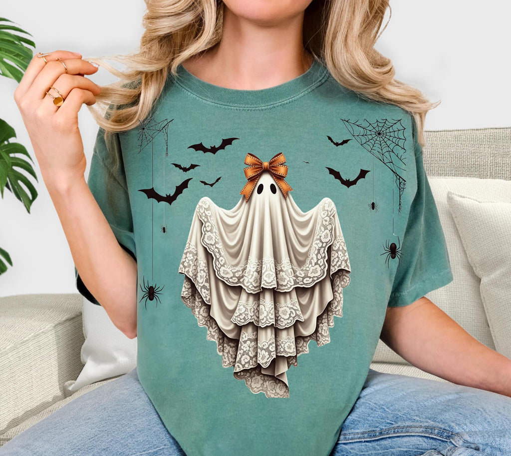 Lacey Ghost Tshirt, Halloween, Fall, Spooky Season, Fun Gift