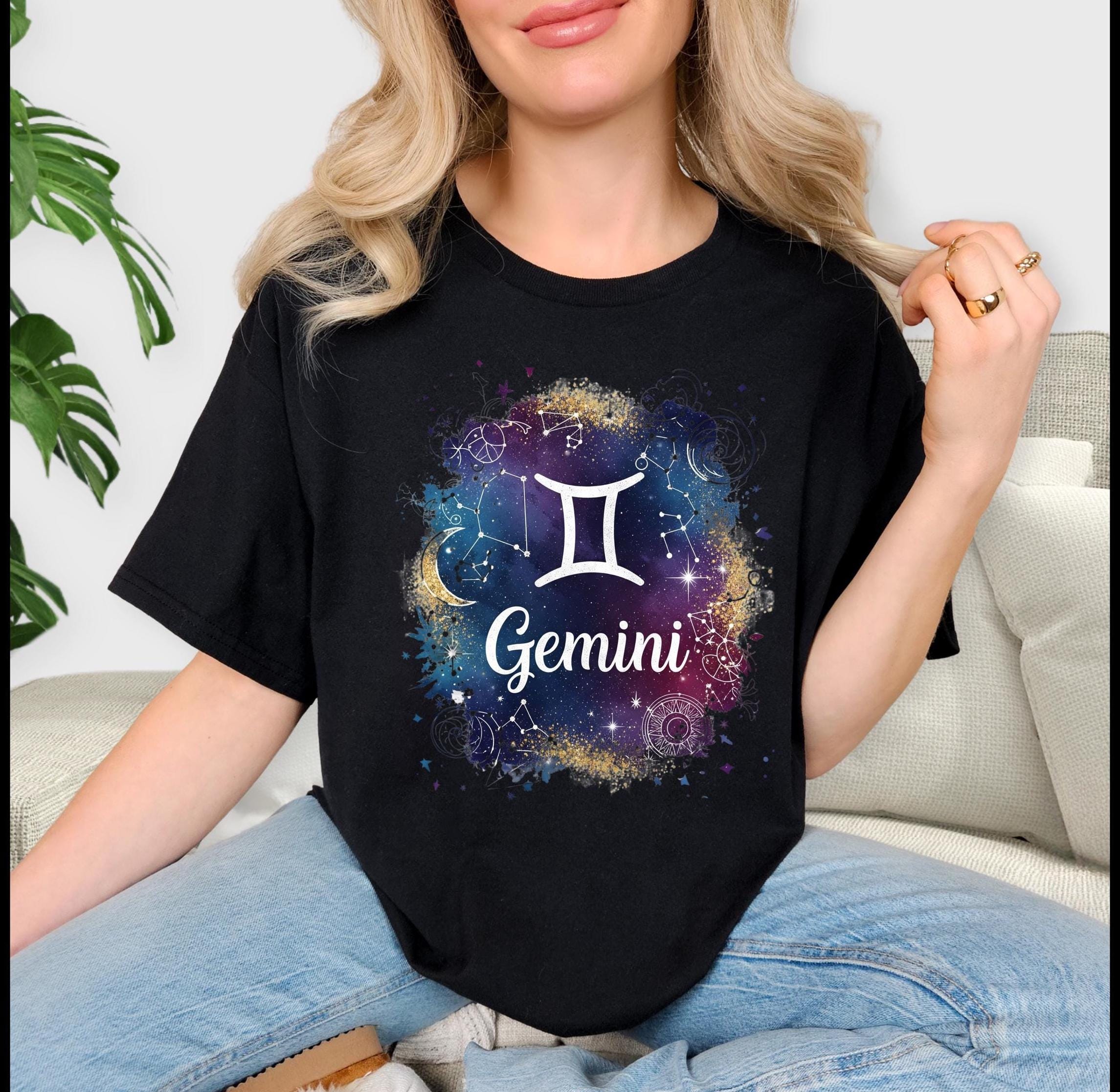 Mystical Zodiac Cotton T-Shirt: Celestial Astrology Tee