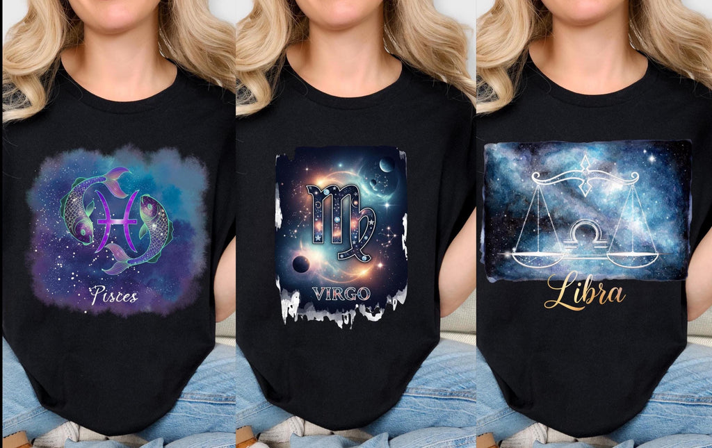 Mystical Zodiac Cotton T-Shirt: Celestial Astrology Tee