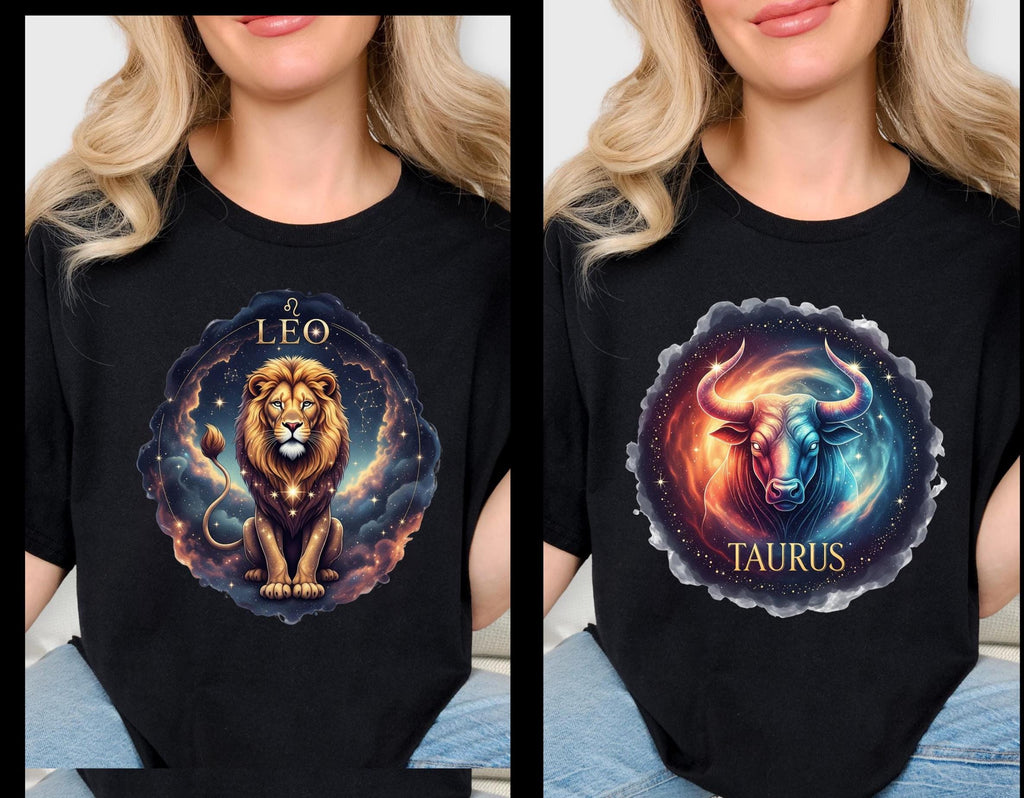 Mystical Zodiac Cotton T-Shirt: Celestial Astrology Tee