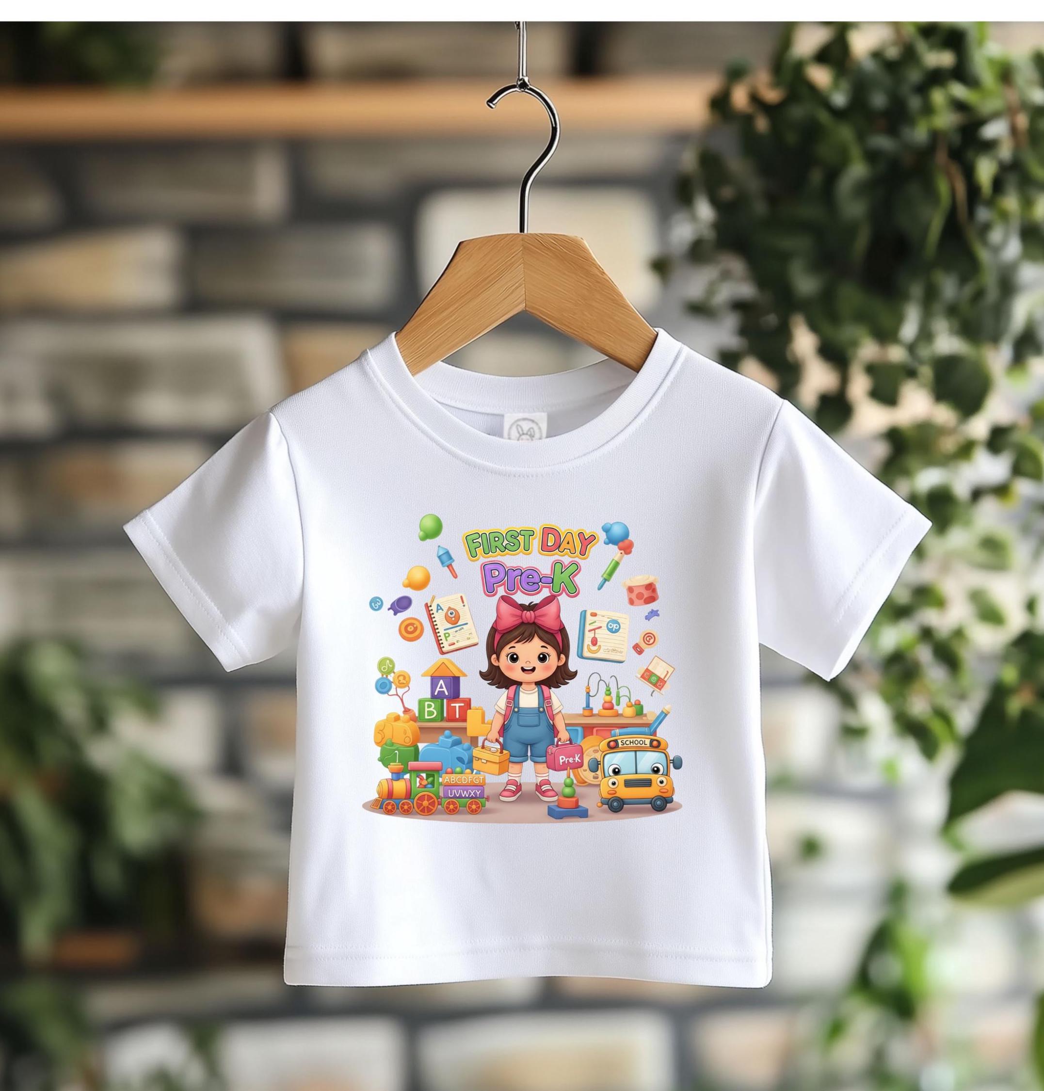 Toddler First Day of Pre-K T-Shirt, Soft Cotton Jersey, School Shirt