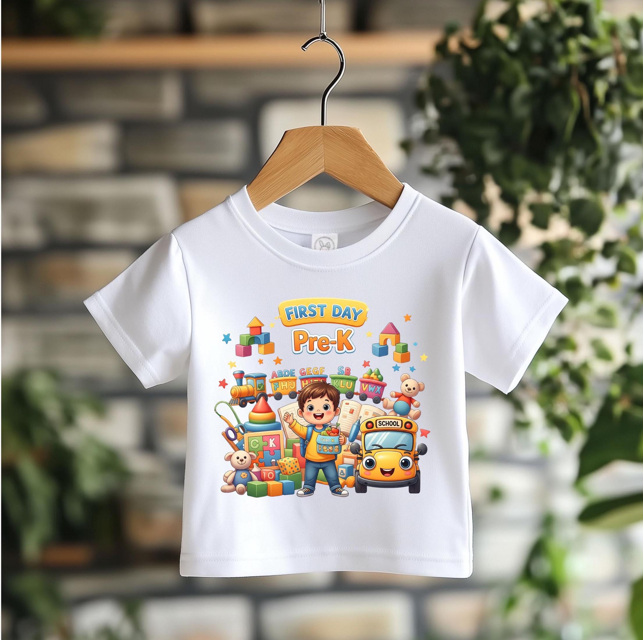 Toddler First Day of Pre-K T-Shirt: Rabbit Skins Cotton Tee